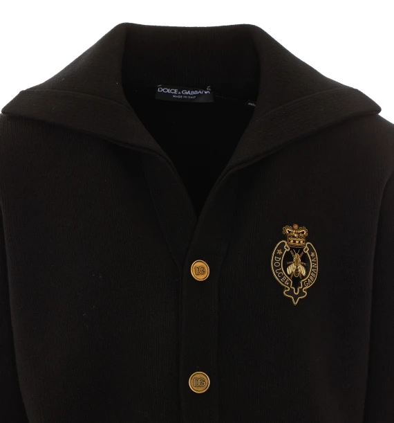 Cardigan nero in lana vergine Dolce & Gabbana