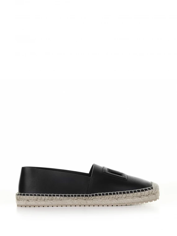 Leather espadrilles with logo