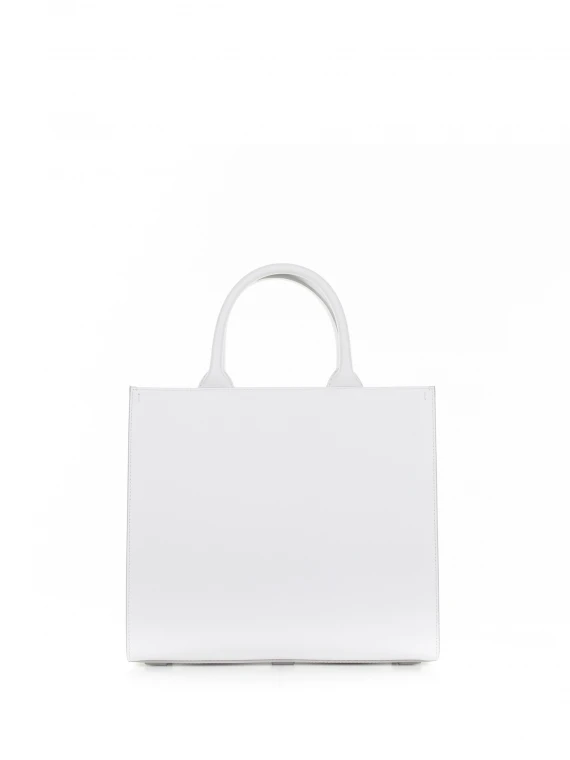Shopping bag piccola Daily bianca in pelle