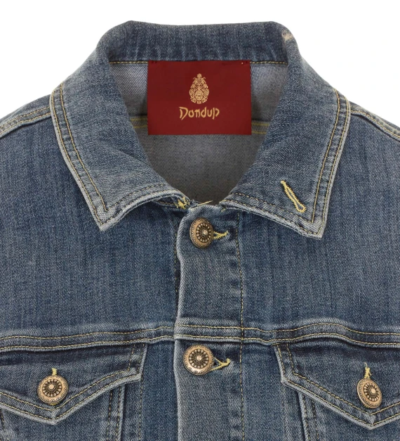 Denim Jacket with Frontal Buttons Closure Dondup