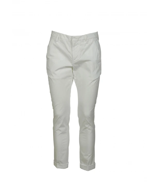 Pantalone con risvolto bianco