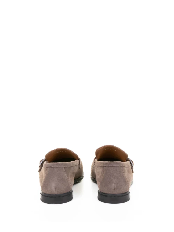 Men's double buckle suede moccasin