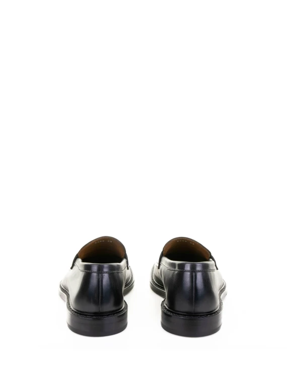 Black leather moccasin