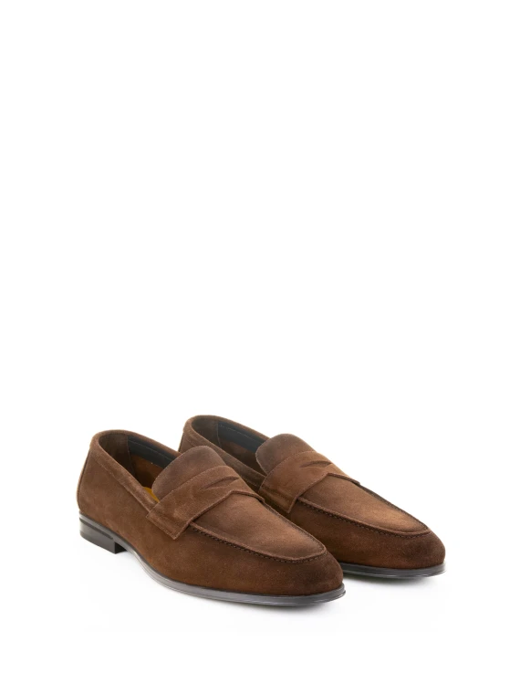 Brown suede moccasin