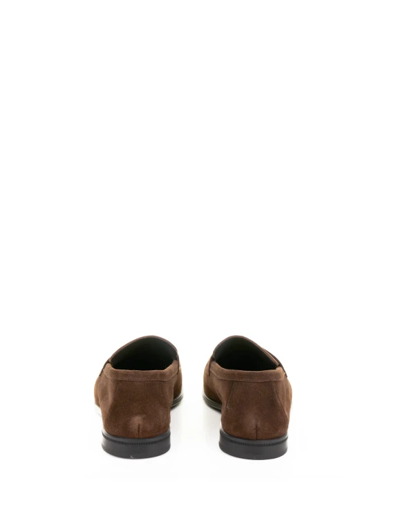 Brown suede moccasin