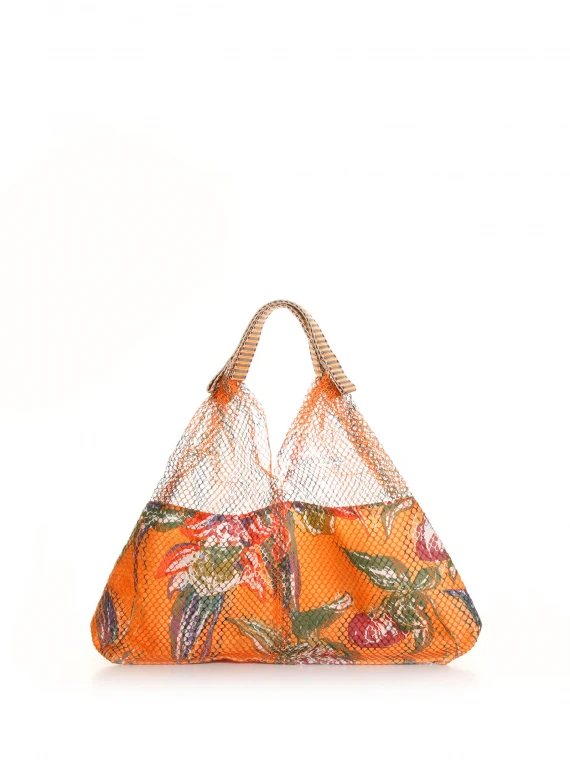 Flower patterned fabric bag