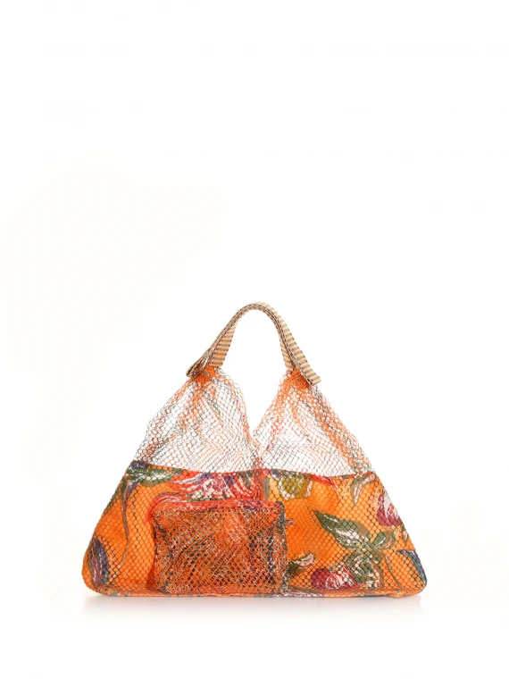 Flower patterned fabric bag