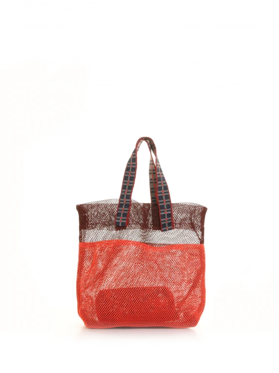 Two-tone mesh shopping bag
