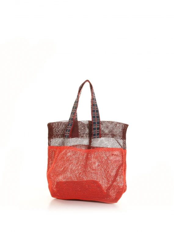 Shopping bag in rete bicolore