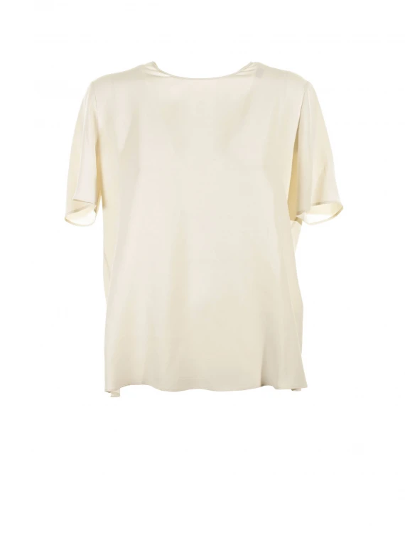 Short-sleeved blouse in silk blend