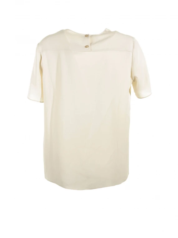 Short-sleeved blouse in silk blend