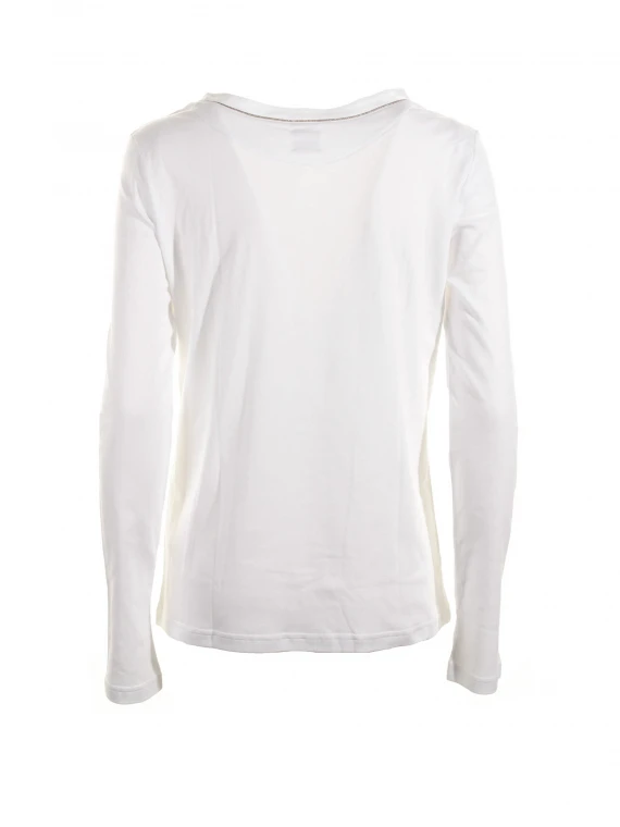 White long-sleeved shirt with lurex