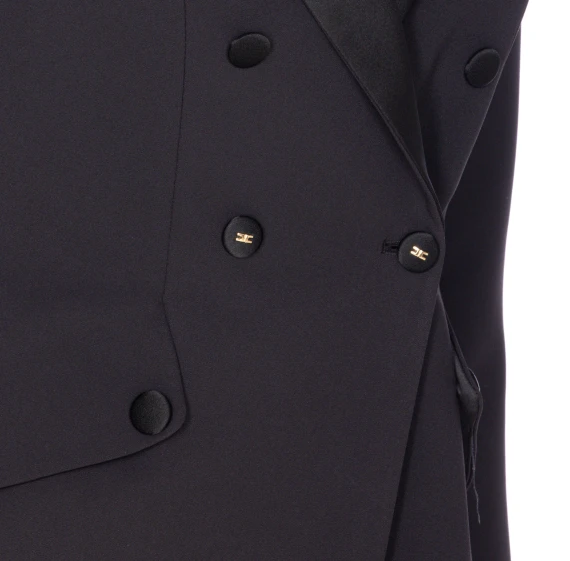 LIGHTWEIGHT CREPE ROBEMANTEAU WITH TUXEDO DETAILS