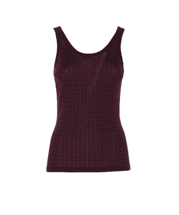 WOOL TOP WITH MICRO JACQUARD LOGO