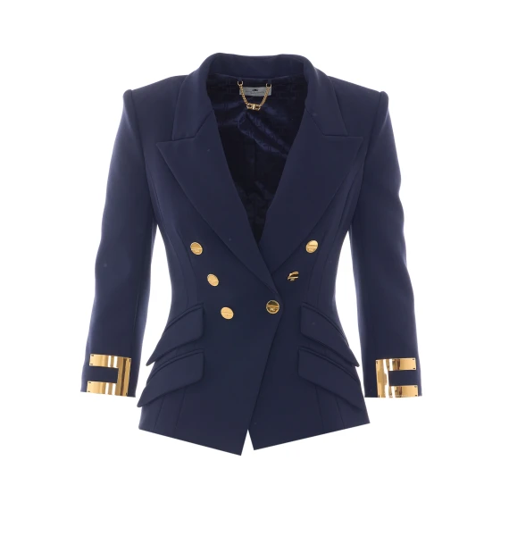 Blue Jacket with Frontal Buttons Closure