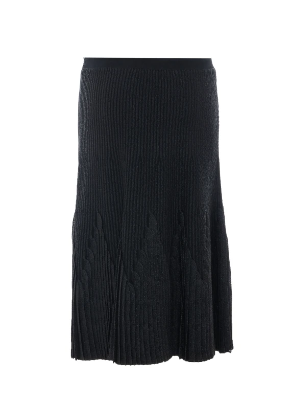Black Midi Lurex Skirt