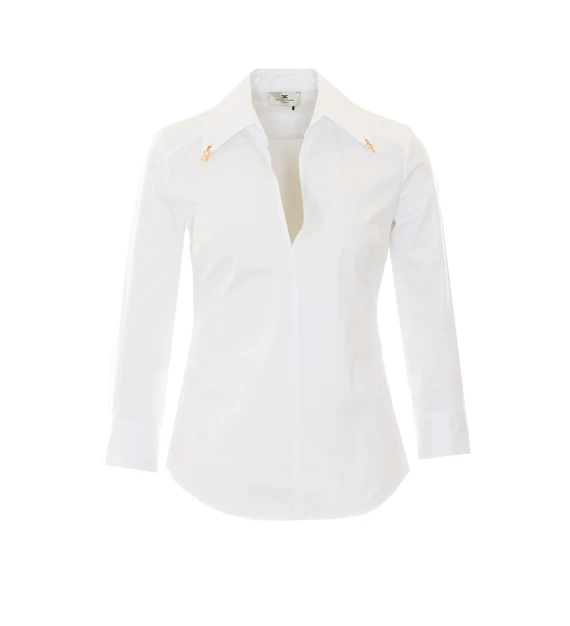 White Shirt with Frontal Buttons Closure