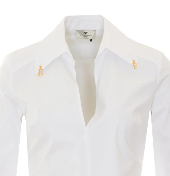 White Shirt with Frontal Buttons Closure