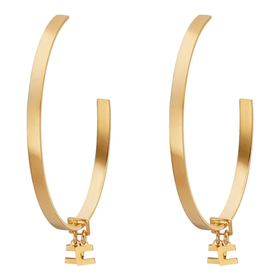 Hoop earrings with logo charm Elisabetta Franchi