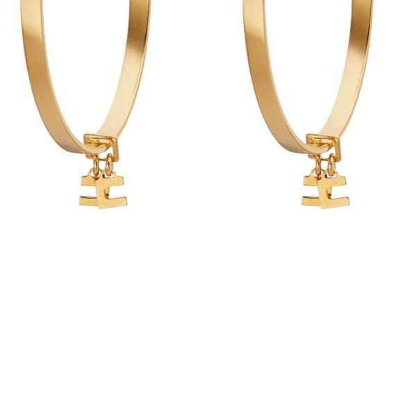 Hoop earrings with logo charm Elisabetta Franchi