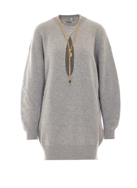 Melange Grey Short Dress