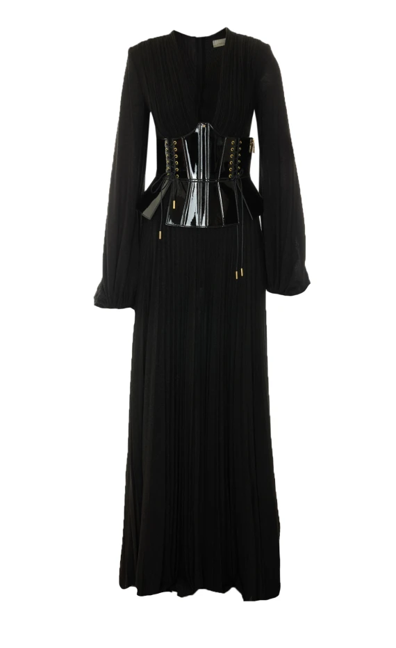 Black Pleated Dress Elisabetta Franchi