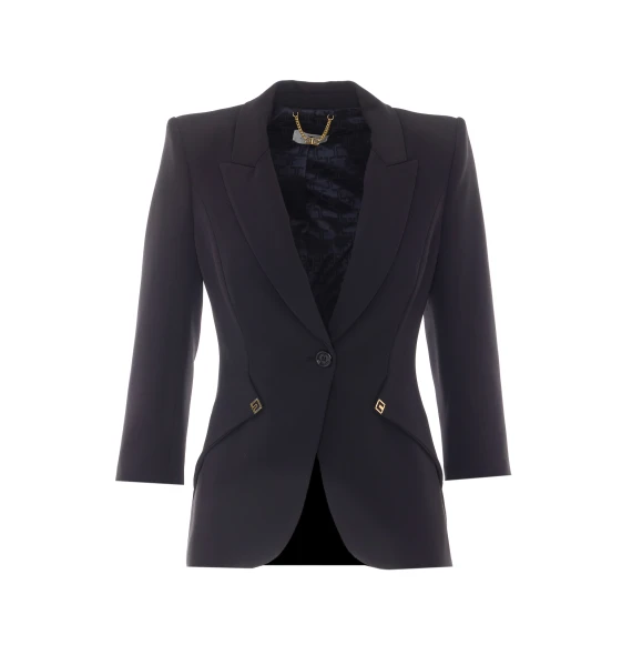 Giacca nera monopetto Elisabetta Franchi