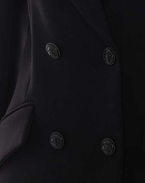 Cappotto nero in doppio crêpe Elisabetta Franchi