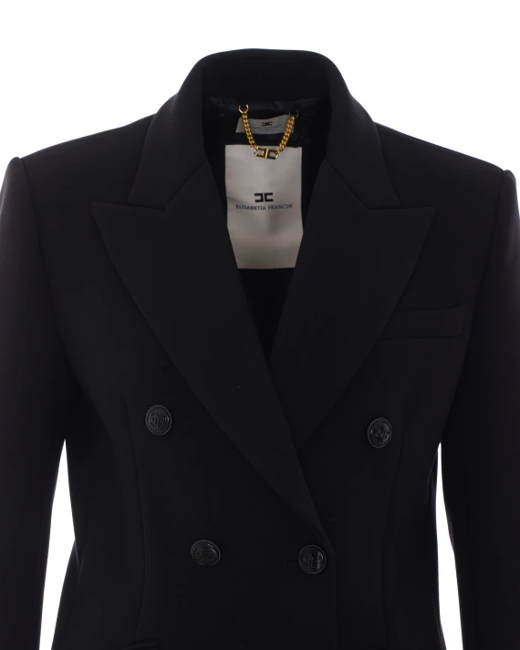 Cappotto nero in doppio crêpe Elisabetta Franchi