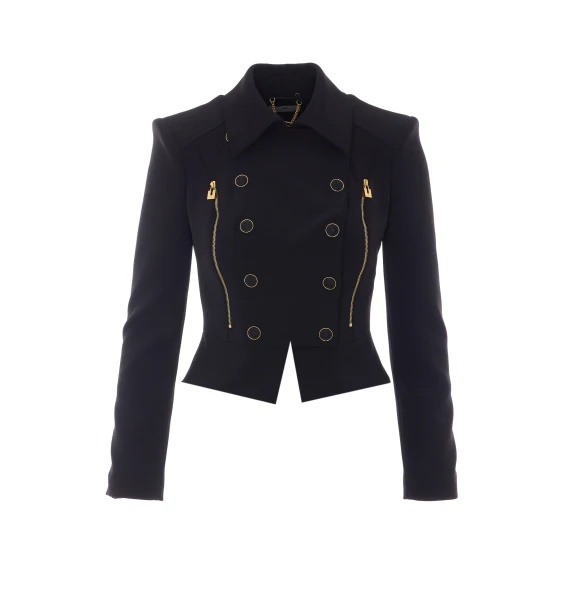 Black double-breasted jacket Elisabetta Franchi