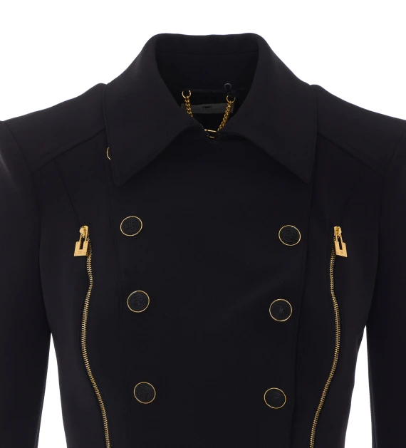 Black double-breasted jacket Elisabetta Franchi