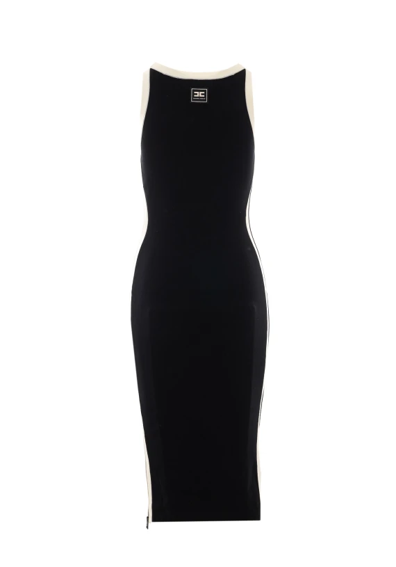 Abito midi tubino nero e bianco Elisabetta Franchi