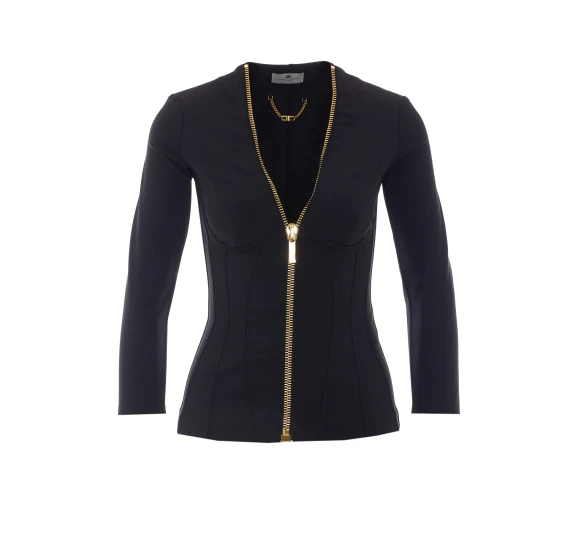 Black jacket with zip Elisabetta Franchi