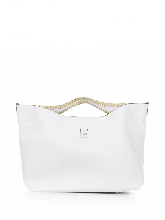 Rachele large white leather handbag