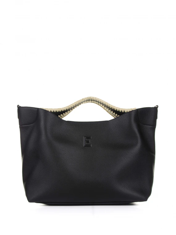 Rachele large black leather handbag
