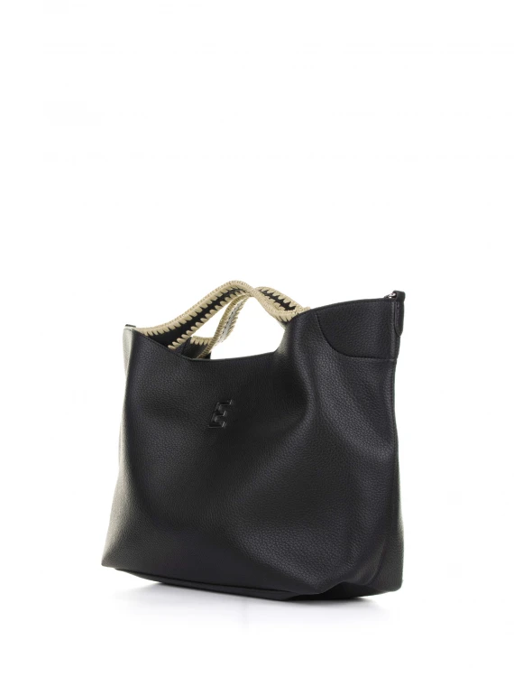 Rachele large black leather handbag