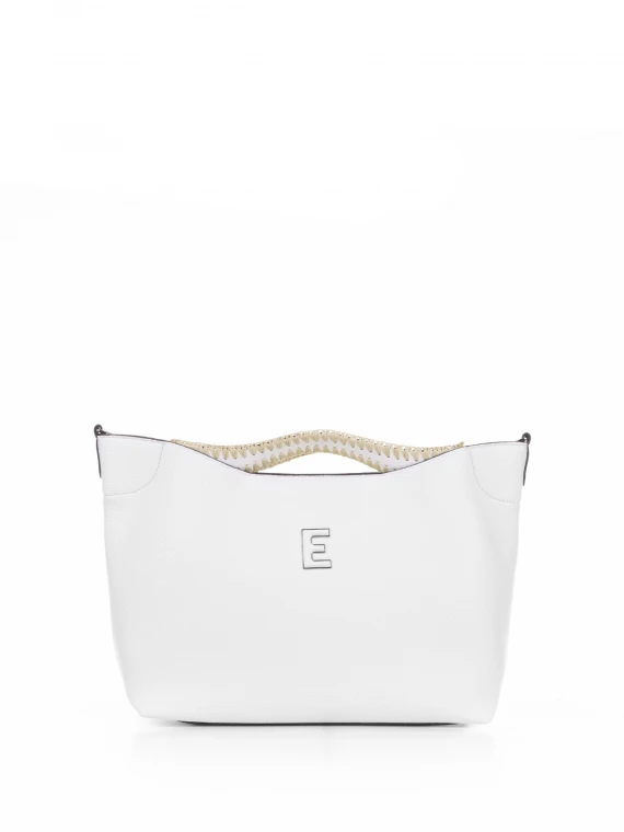 Rachele white leather handbag