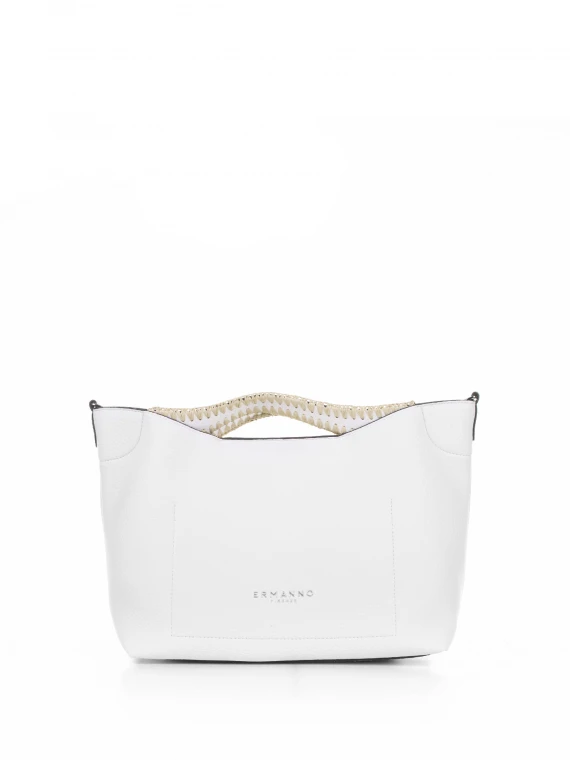 Rachele white leather handbag