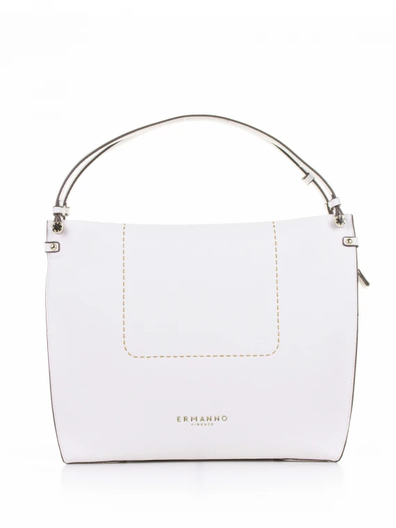 White Petra shopping bag in leather