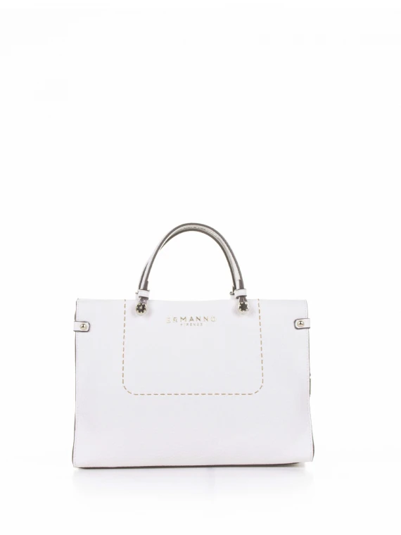 Petra small white leather handbag
