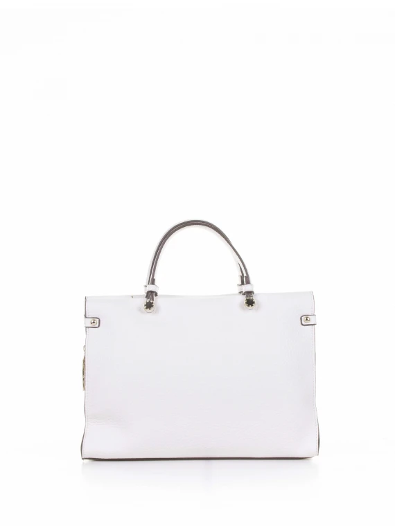Petra small white leather handbag