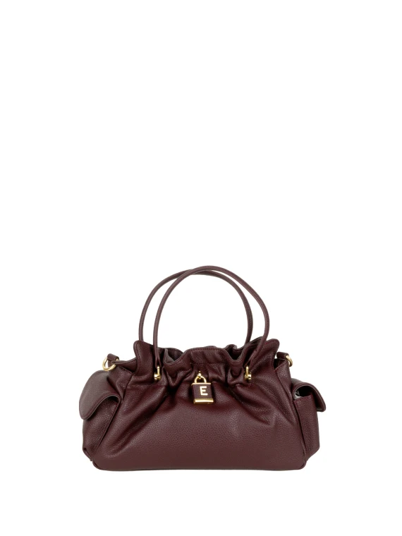 Structured burgundy top-handle bag Ermanno Scervino