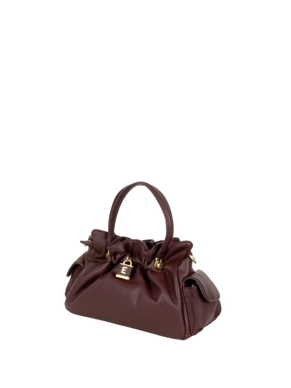 Structured burgundy top-handle bag Ermanno Scervino