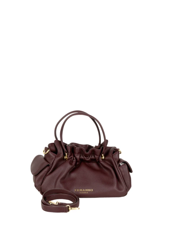 Structured burgundy top-handle bag Ermanno Scervino