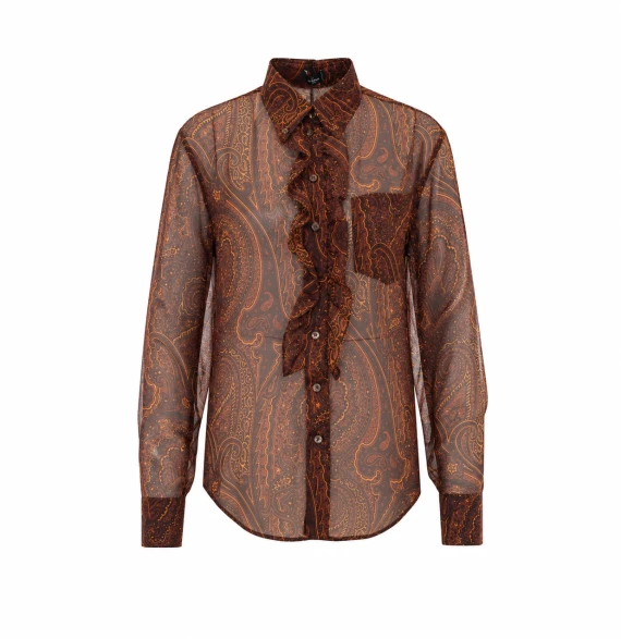 Camicia marrone in seta