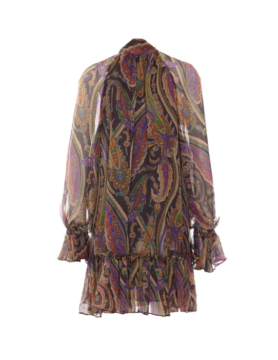 Miniabito multicolore in seta Etro