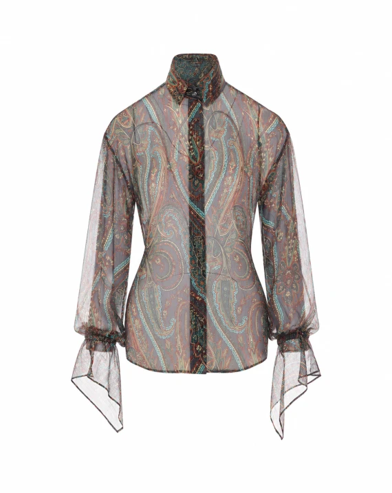 Camicia in seta multicolor