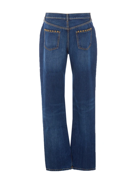 Blue straight-leg jeans in cotton Etro