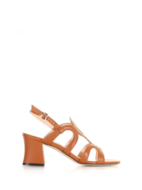 Leather-colored nappa leather sandal