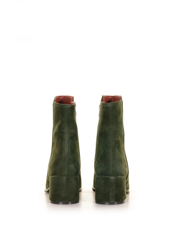 Green suede ankle boot